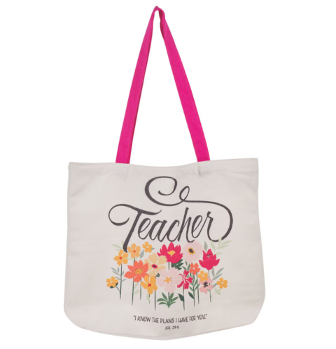 I Know the Plans Teacher Canvas Tote Bag - Jeremiah 29:11