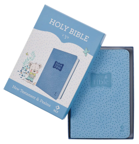 Blue Faux Leather NLT New Testament Keepsake Bible for Boys