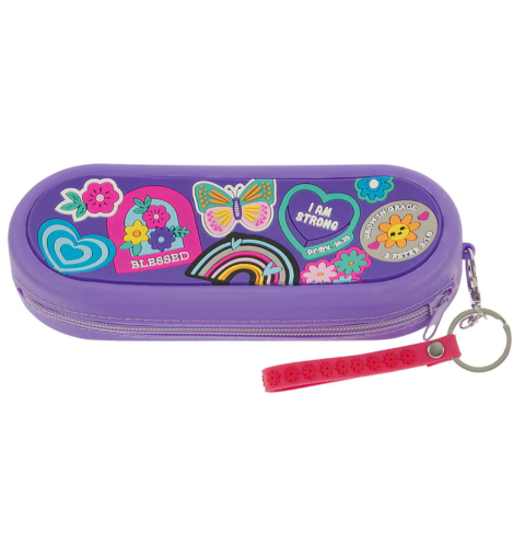 Shine for Jesus Purple Silicone Pencil Case