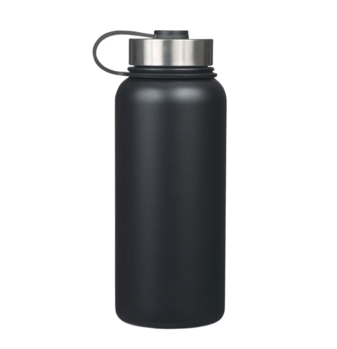Be Strong Black Stainless Steel Water Bottle - Joshua 1:9