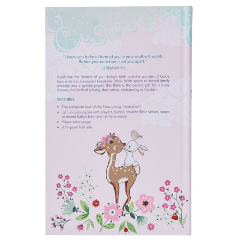 Blush Pink Hardcover NLT Keepsake Bible for Girls