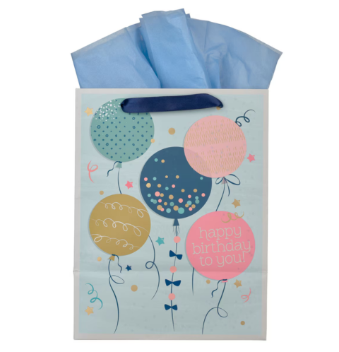 Rejoice Colorful Balloon Medium Gift Bag - Philippians 4:4