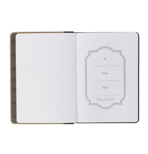 Trust in the Lord Black and Sand Faux Leather Classic Journal with Pen Holder - Proverbs 3:5