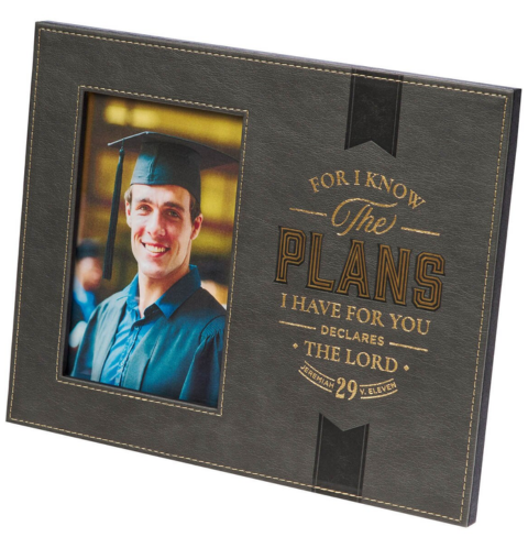 The Plans Charcoal Faux Leather Graduation Photo Frame - Jeremiah 29:11