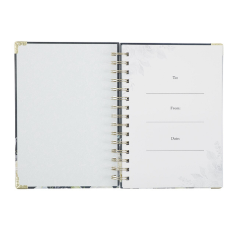 Strength & Dignity Indigo Rose Large Wirebound Journal - Proverbs 31:25