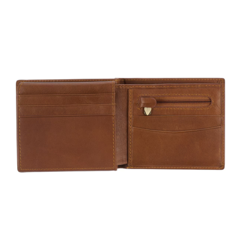 Seek First the Kingdom Saddle Tan Genuine Leather Wallet - Matthew 6:33