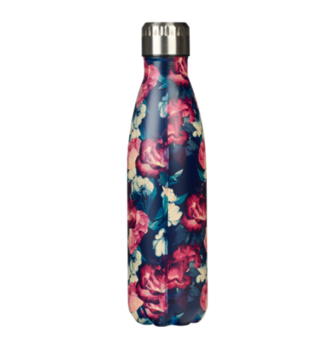 Be Still Vintage Floral Stainless Steel Water Bottle – Psalm 46:10
