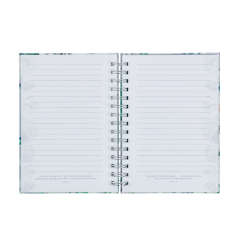 She Speaks with Wisdom Blue Floral Large Wirebound Journal - Proverbs 31:26