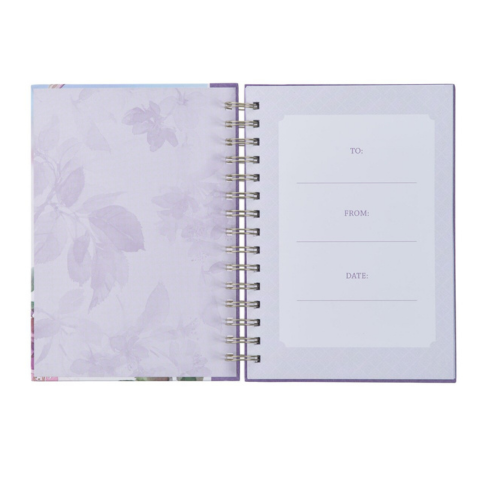 Strength and Dignity Purple Hummingbird Large Wirebound Journal - Proverbs 31:25