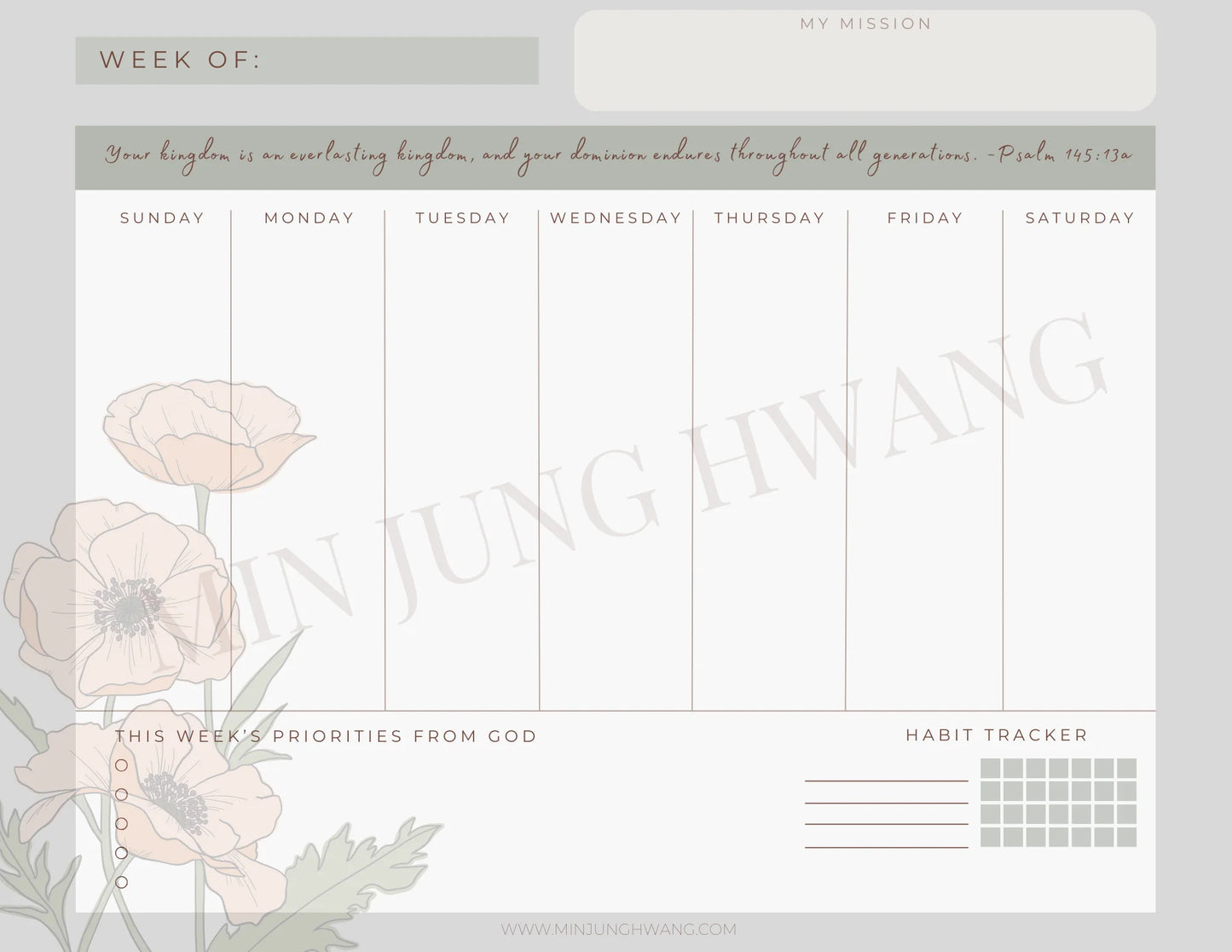 Digital Weekly Planner by Min Jung Hwang