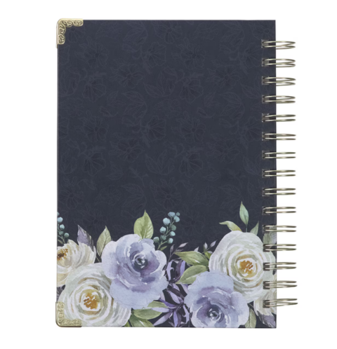 Strength & Dignity Indigo Rose Large Wirebound Journal - Proverbs 31:25