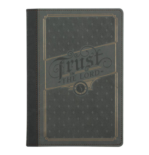 Trust in the Lord Charcoal Faux Leather Classic Journal - Proverbs 3:5
