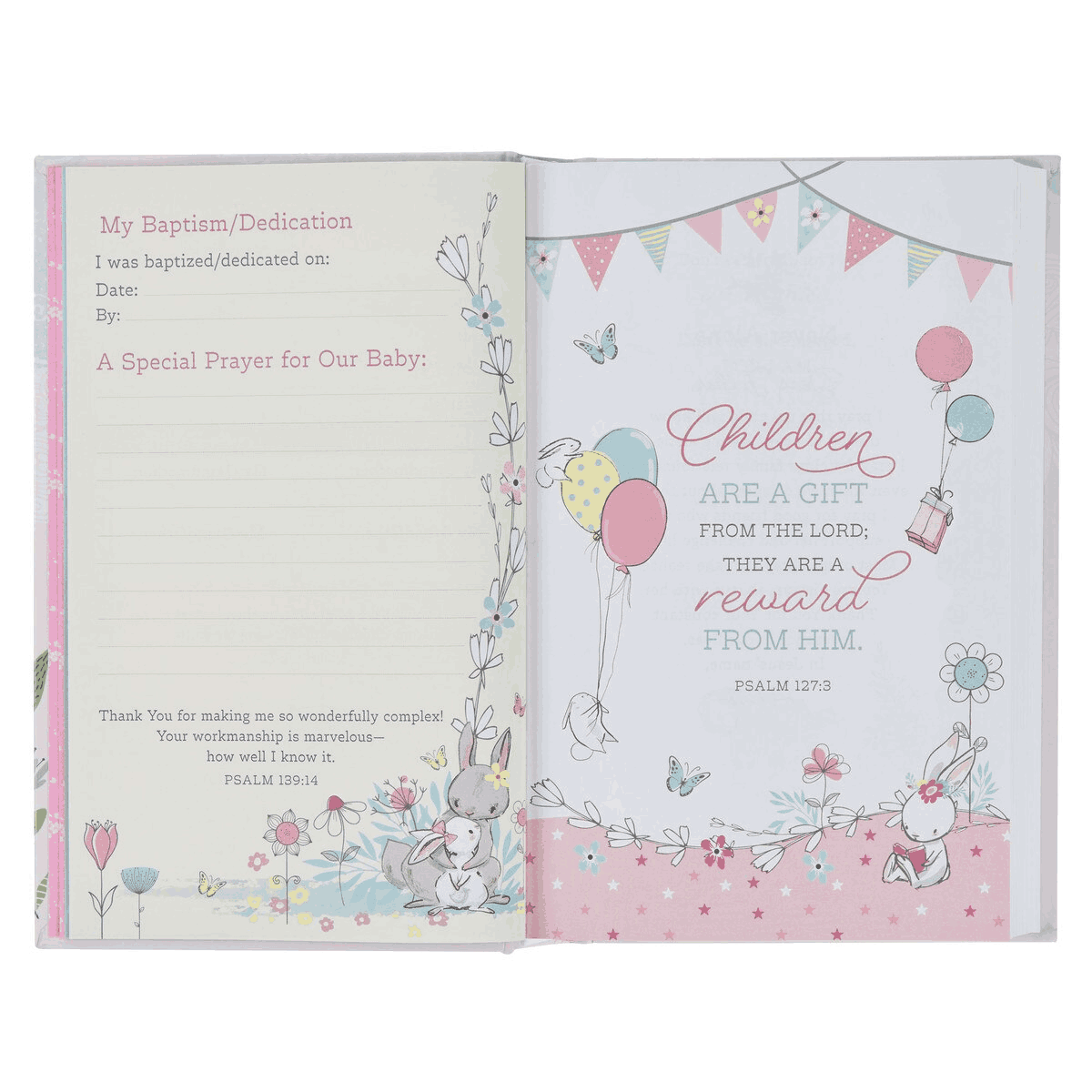Blush Pink Hardcover NLT Keepsake Bible for Girls
