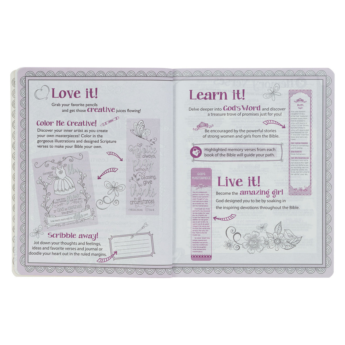Pink Flexcover My Creative Bible for Girls ESV Journaling Bible