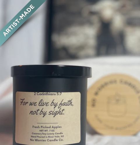 Coconut/Soy Luxury Candle - 2 Corinthians 5:7 (Faith - Fresh Picked Apples)