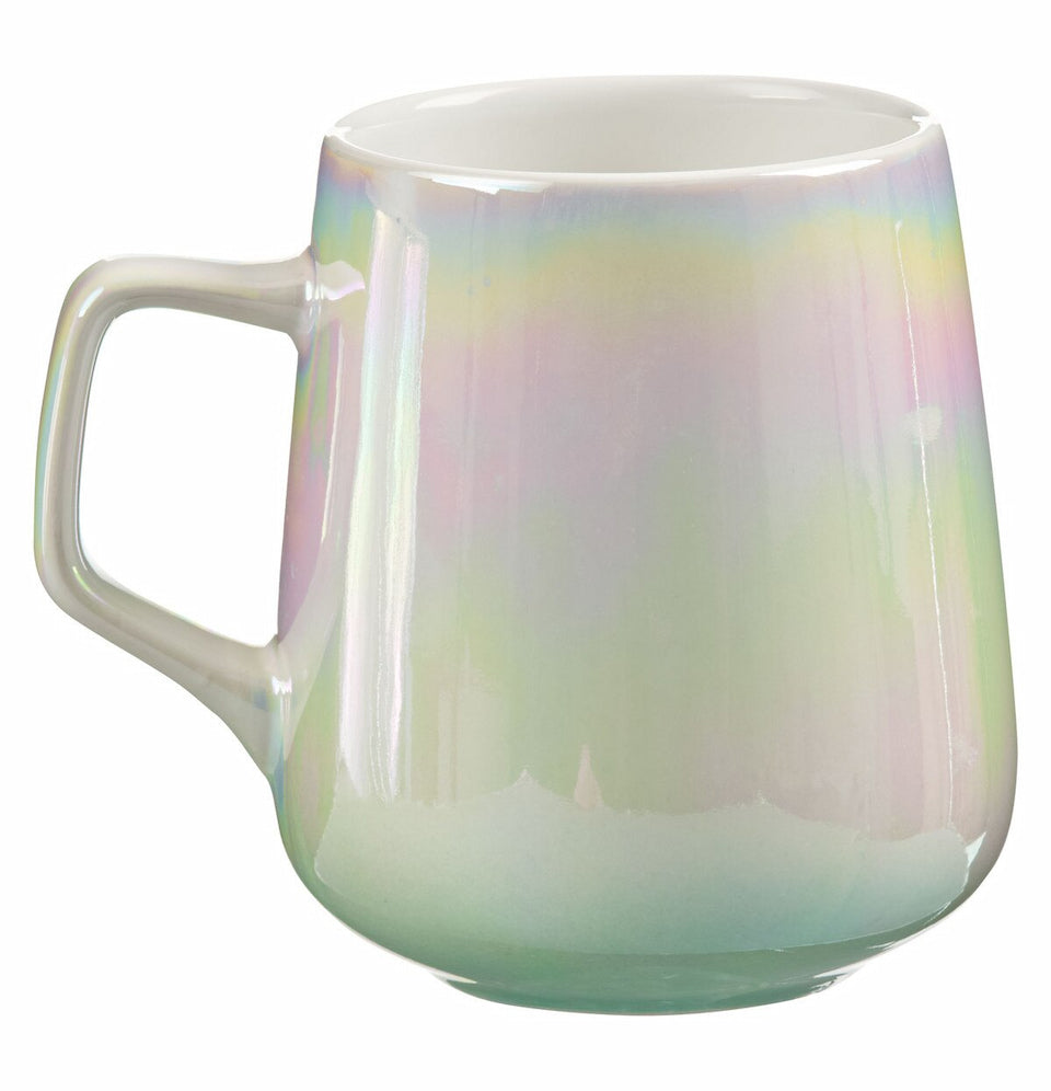 Iridescent mug on a white background
