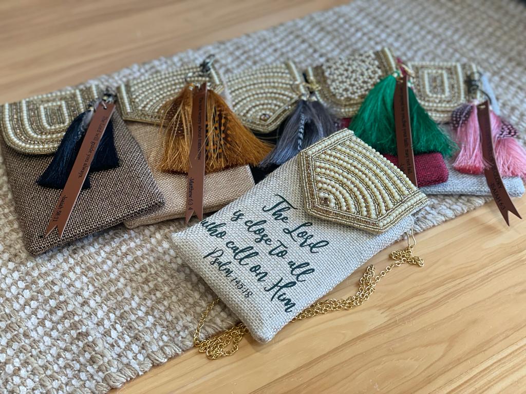 Key chain with tassel and scripture verses