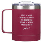 Be Strong & Courageous Very Berry Camp Style Stainless Steel Mug Joshua 1:9