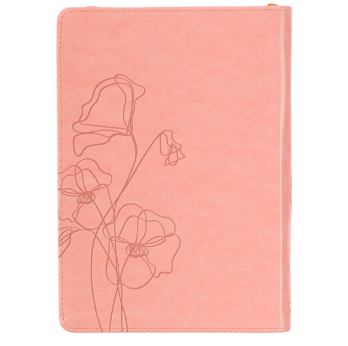 Pink Faux Leather Journal with Zipper Closure