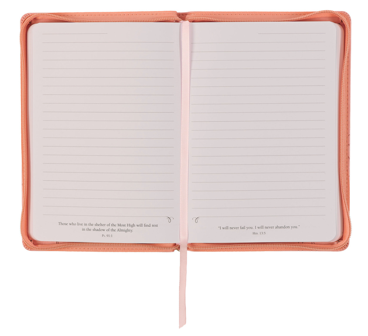 Pink Faux Leather Journal with Zipper Closure
