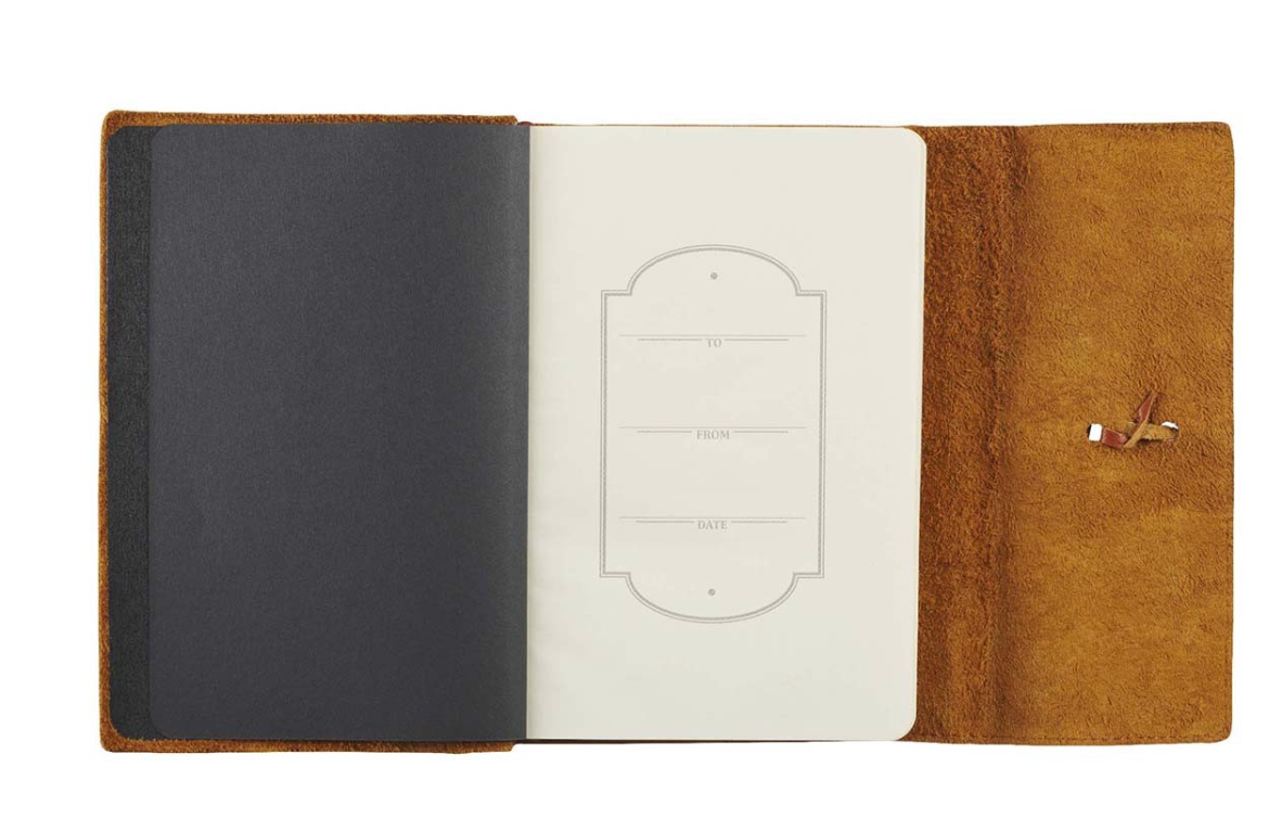 Wings of Eagles Saddle Tan Full Grain Leather Journal with Wrap Closure Isaiah 40:31