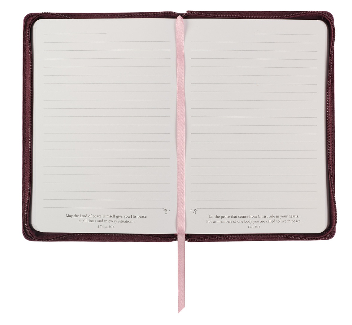 Walk By Faith Beet Red Faux Leather Classic Journal with Zippered Closure 2 Corinthians 5:7