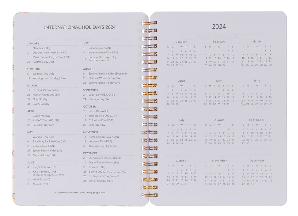 2024 Be Still and Know Wirebound Weekly Planner Psalm 46:10