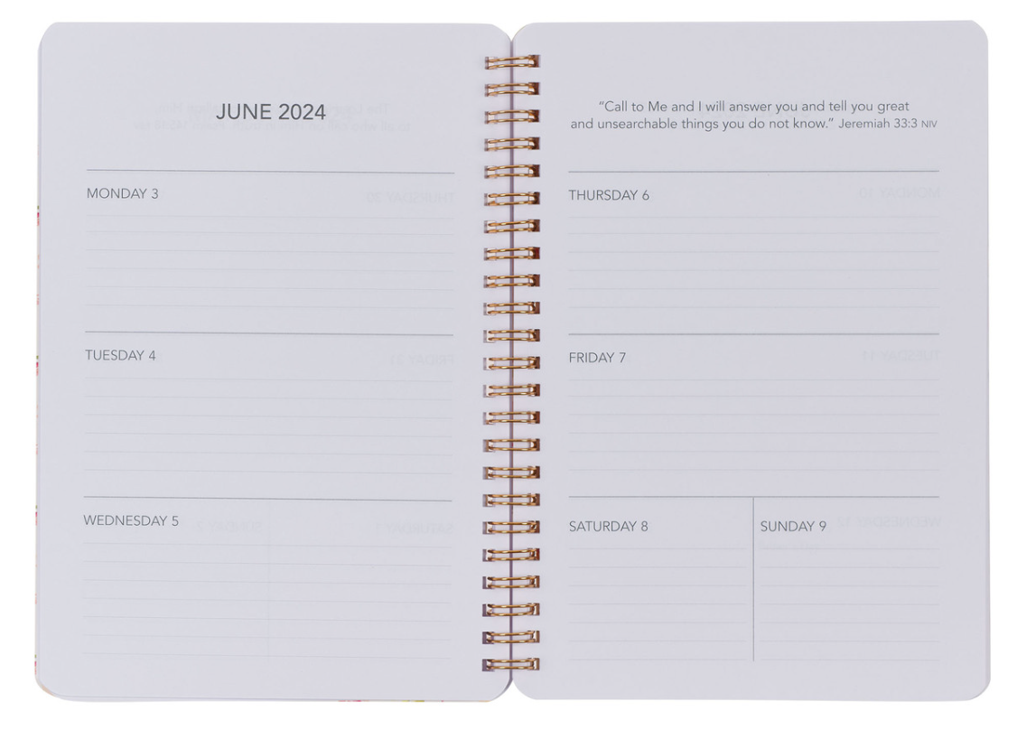 2024 Be Still and Know Wirebound Weekly Planner Psalm 46:10