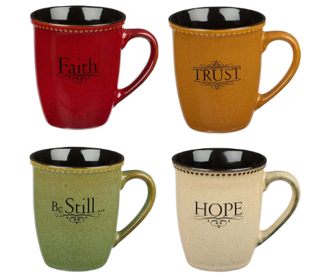 Faith, Hope, Trust & Be Still Stoneware Mug Set