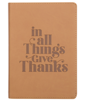 Give Thanks Tan Faux Leather Classic Journal