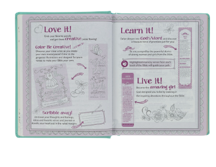 Teal Butterfly Hardcover My Creative Bible for Girls
