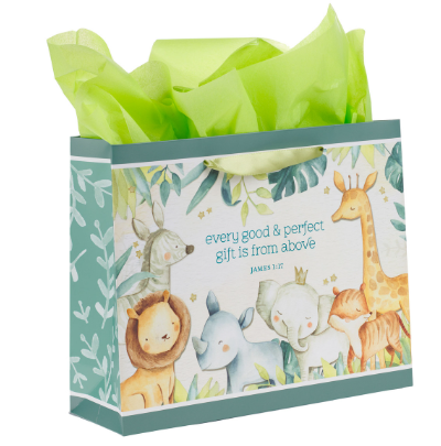 Every Good and Perfect Gift Forest Animals Large Landscape Gift Bag with Card Set