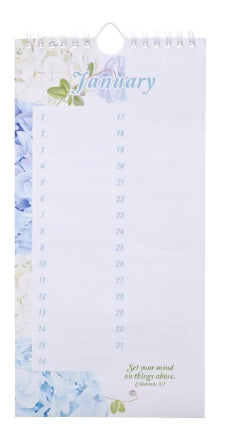 Hydrangea Special Days Calendar - Isaiah 60:1