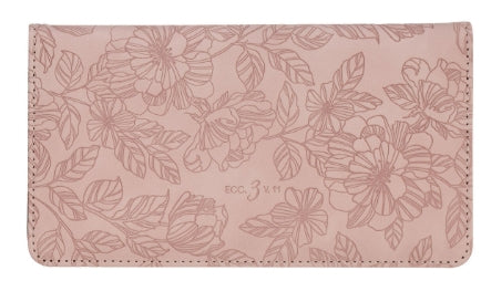 Everything Beautiful Blush Floral Faux Leather Checkbook Wallet Ecclesiastes 3:11