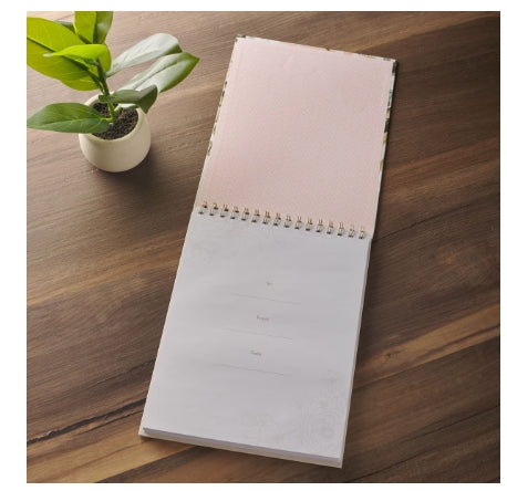 Under His Wings Green Floral Spiral Notepad - Psalm 91:4
