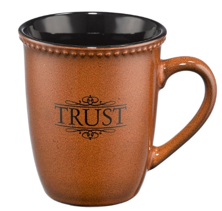 Trust Saddle Tan Stoneware Coffee Mug - Psalm 91:2