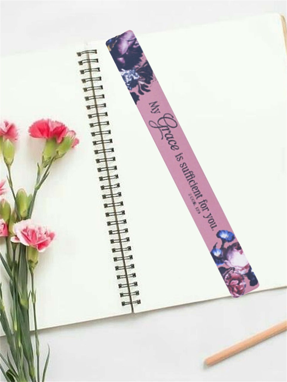 Pink Magnetic Strip bookmarks with scripture verses