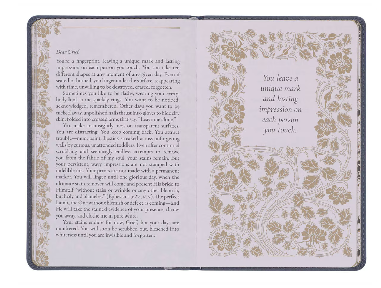 Letters to Grief Slate Gray Faux Leather Gift Book
