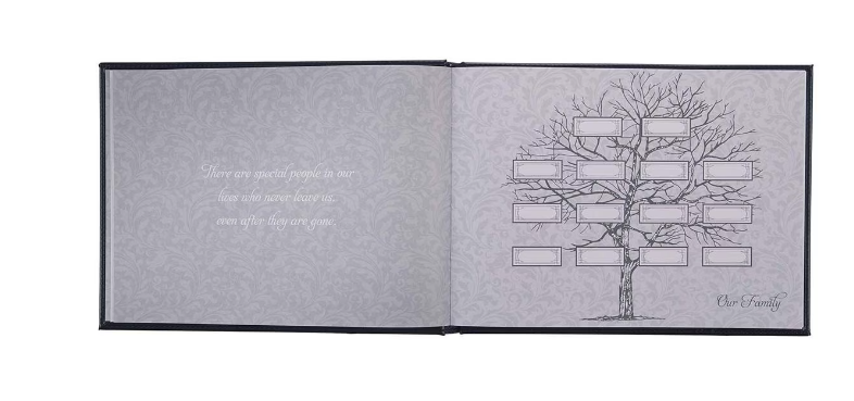 In Loving Memory Navy Faux Leather Medium Guest Book