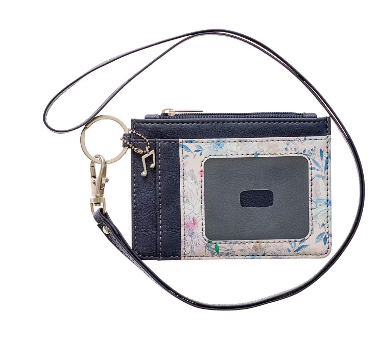 Well With My Soul Hymn Soft Pink and Blue Faux Leather ID Card Holder