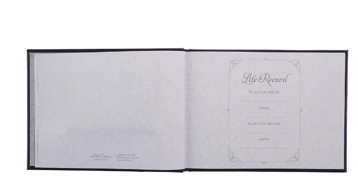 In Loving Memory Navy Faux Leather Medium Guest Book