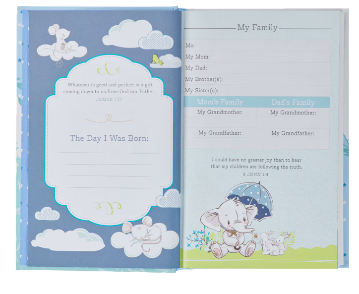 Blue Hardcover NLT Keepsake Bible for Boys