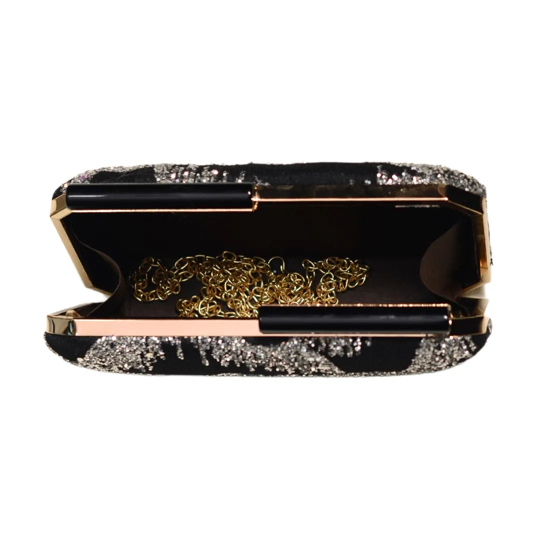 Embroidered Black Clutch Purse for Formal Events with Scripture Verse of Choice