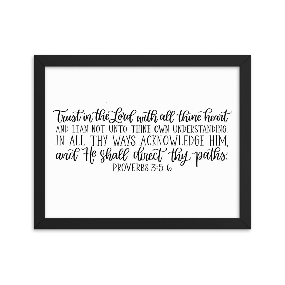 Proverbs 3:5-6 Framed Poster