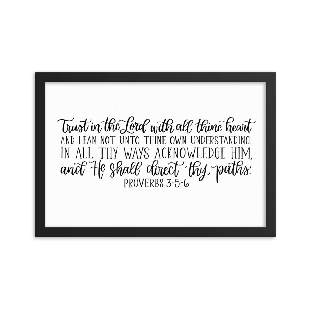 Proverbs 3:5-6 Framed Poster