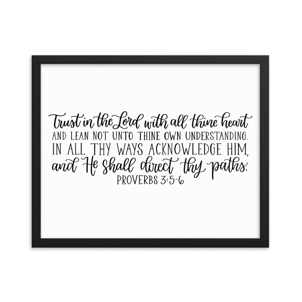 Proverbs 3:5-6 Framed Poster