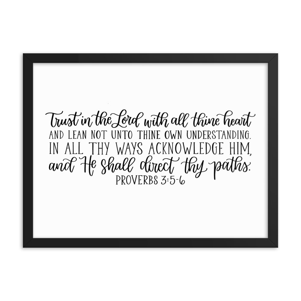 Proverbs 3:5-6 Framed Poster