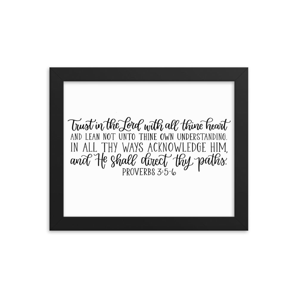 Proverbs 3:5-6 Framed Poster