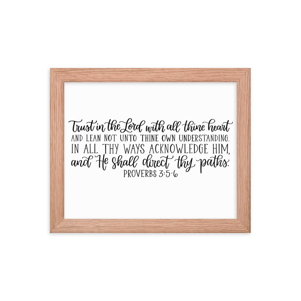 Proverbs 3:5-6 Framed Poster