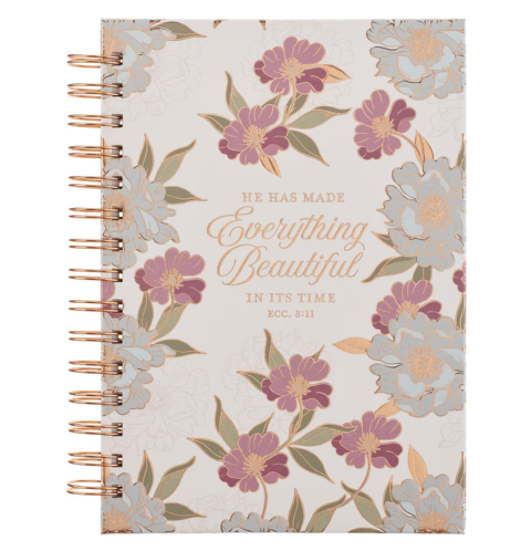 Everything Beautiful Whimsical Blooms Spiral Journal - Ecclesiastes 3:11